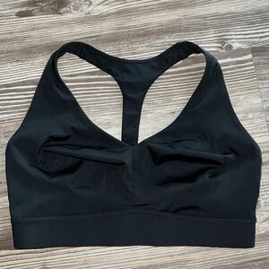 Athleta Yin Yoga Wireless Plunge Sports Bra Black 36D/DD